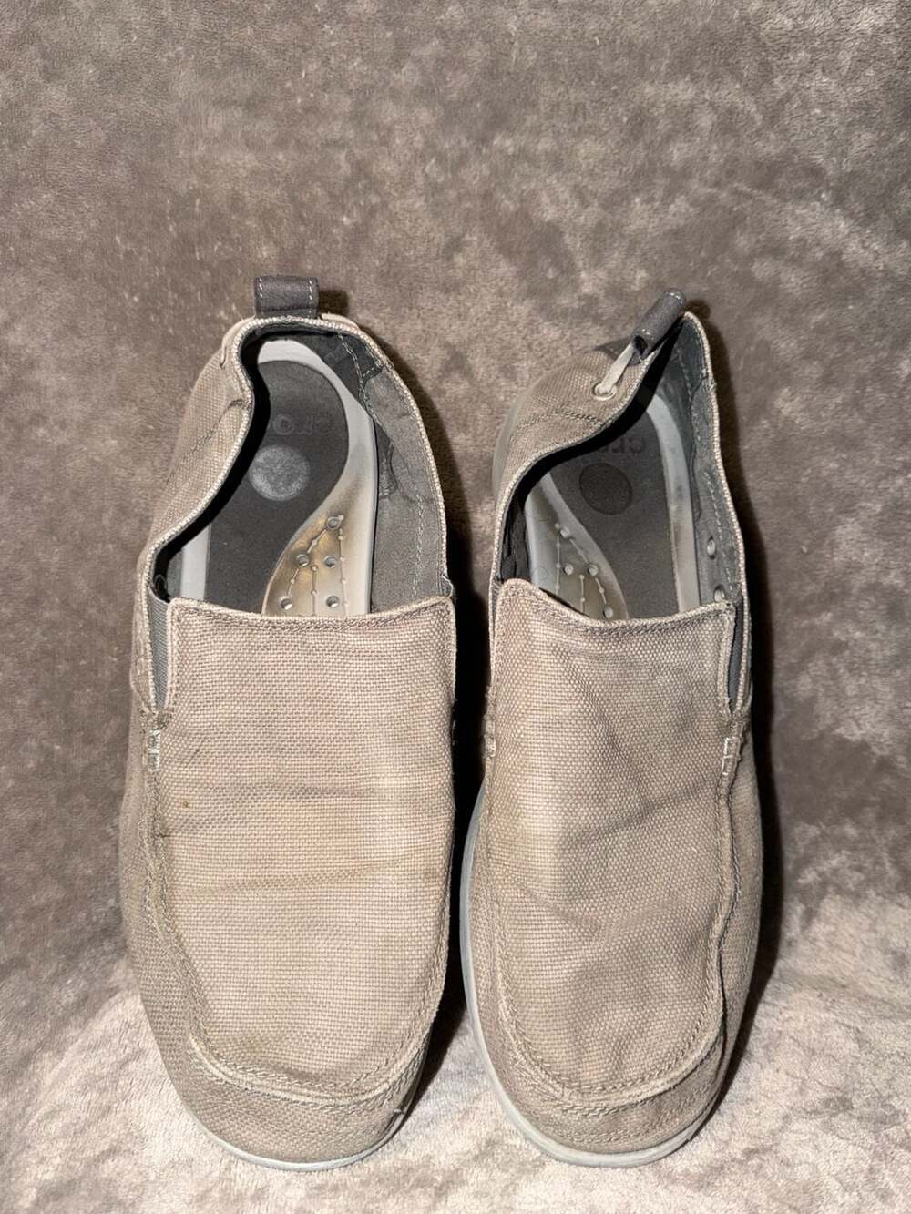 Crocs Walu Men's Canvas Slip-On Loafers Taupe Khaki